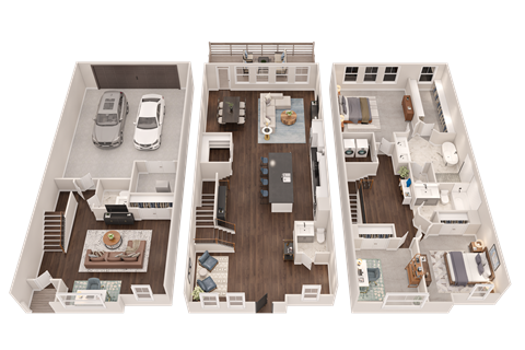 Floor plan for 3 beds, 3.5 baths, 2522 sqft